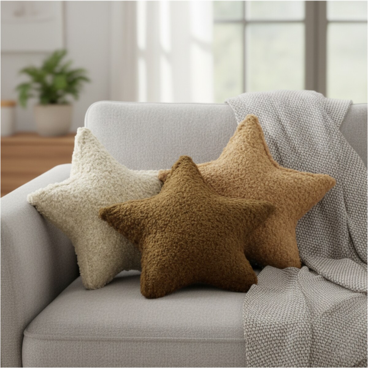 Poduszka Dekoracyjna Świąteczna Gwiazdka 43 Cm Baranek Dekoracja Świąteczna Ozdoba