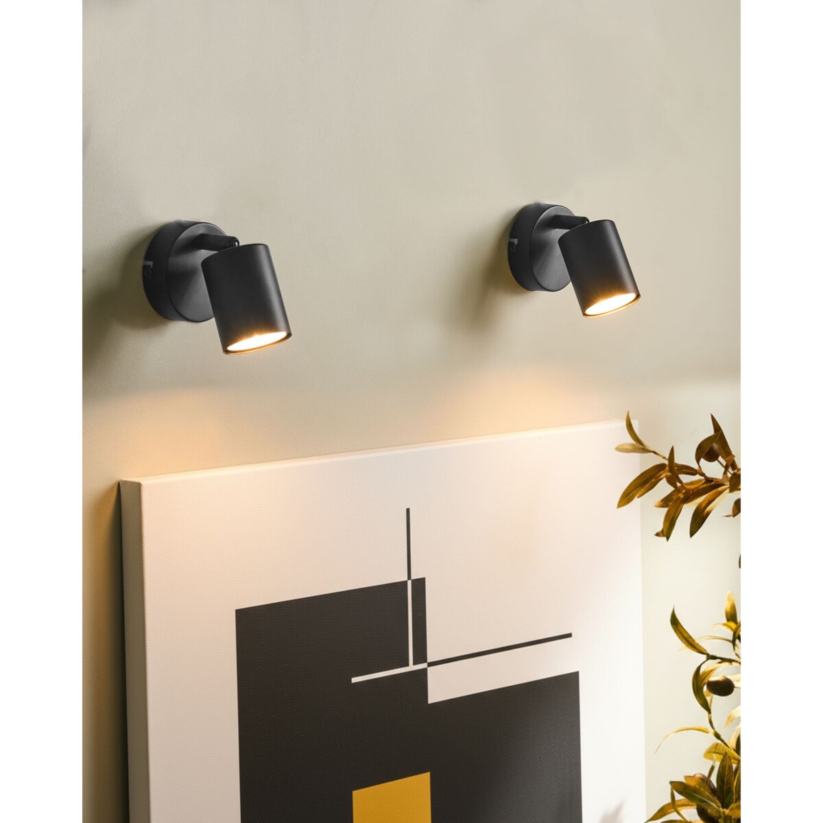 Zestaw 2 lamp ściennych NYANDO Metal Czarny