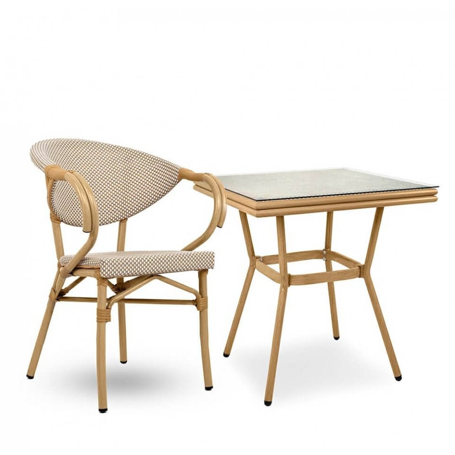 Kwadratowy Stół Bistro Paris KH1501100222 King Home 70 cm beżowy