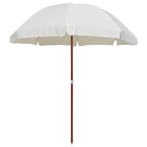 vidaXL Parasol ogrodowy na stalowym słupku, 240 cm, piaskowy
