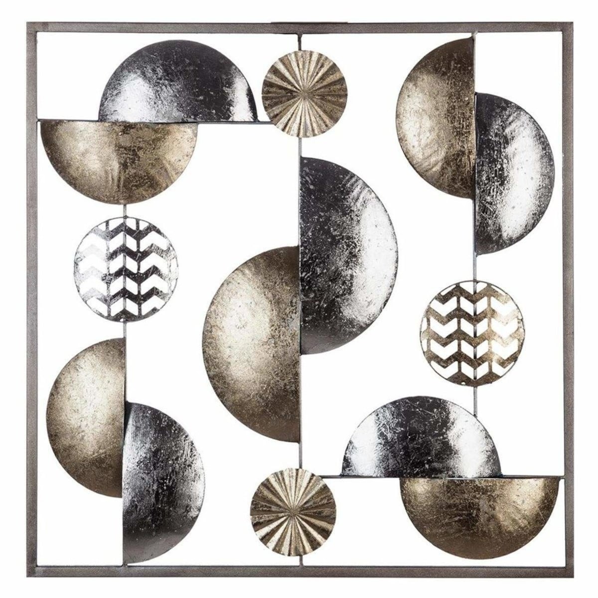 Nowoczesna dekoracja ścienna w formie obrazu, 50 x 50 cm, kolor złoty, metal