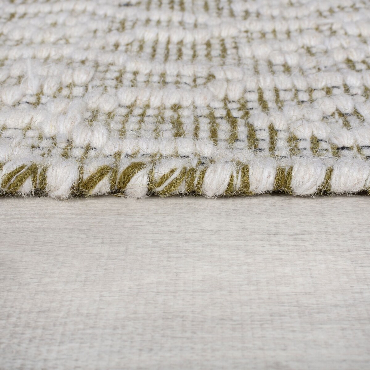 Dywan Wełniany Dream Wool Blend Global Rug Zielony/Kremowy 120x170