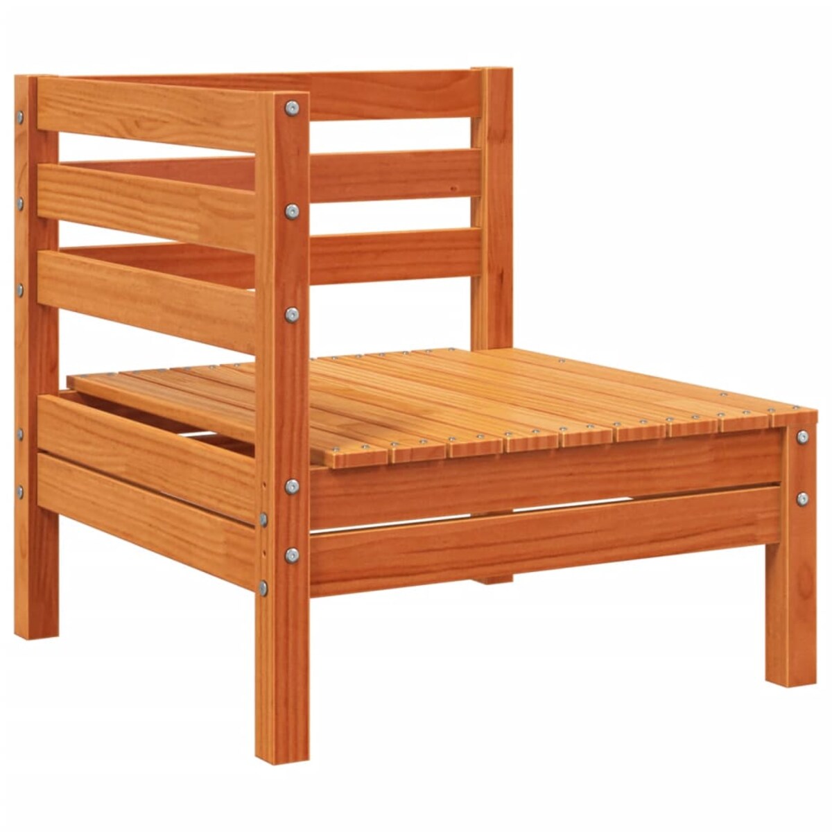 vidaXL Sofa ogrodowa z podnóżkiem, 3-os., woskowy brąz, lita sosna