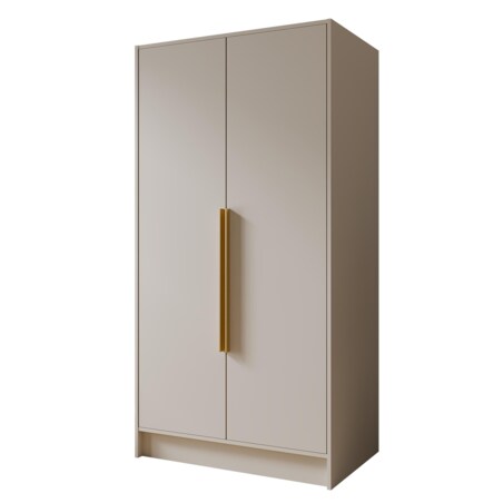 Szafa 100 gładka ORTO bez lustra ze złotymi uchwytami, kaszmirowa