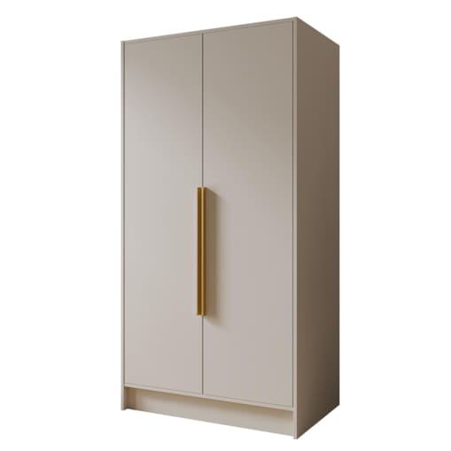Szafa 100 gładka ORTO bez lustra ze złotymi uchwytami, kaszmirowa