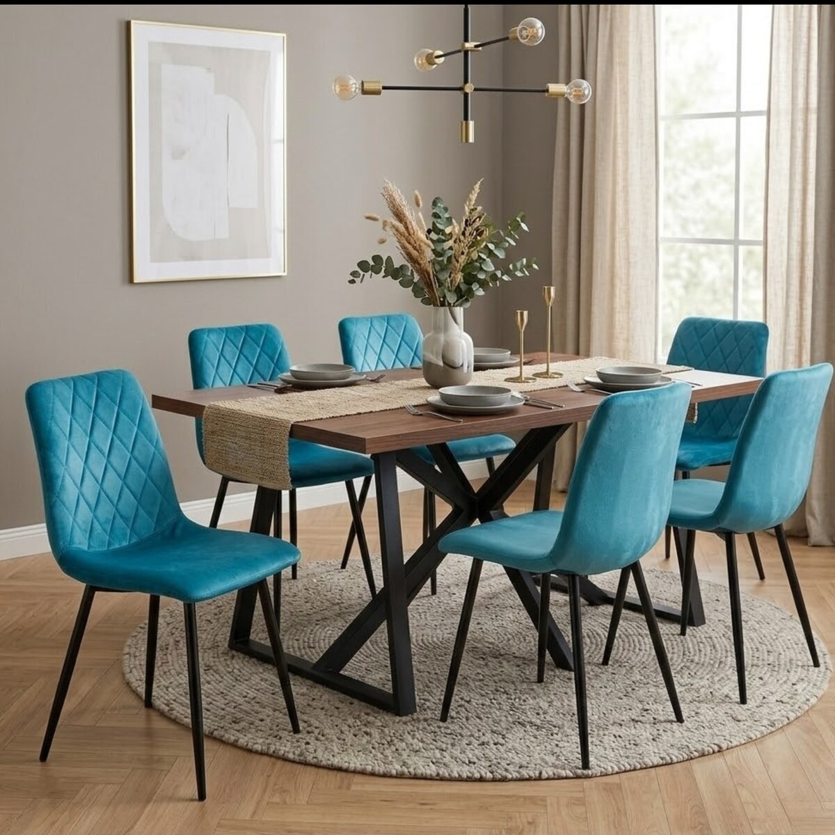 Krzesło tapicerowane pikowane wygodne nowoczesne do kuchni jadalni