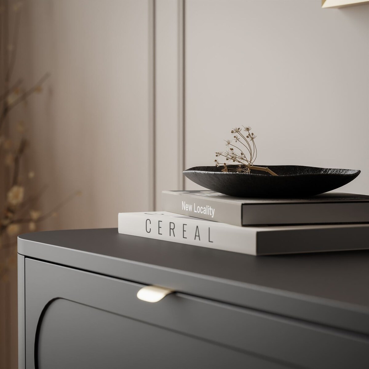 Komoda do sypialni 4S SHADOW z szufladami, czarna