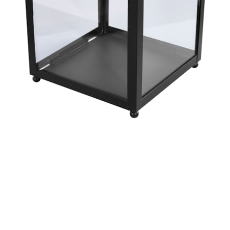 Lampion metalowy 30 cm czarny LEPAR