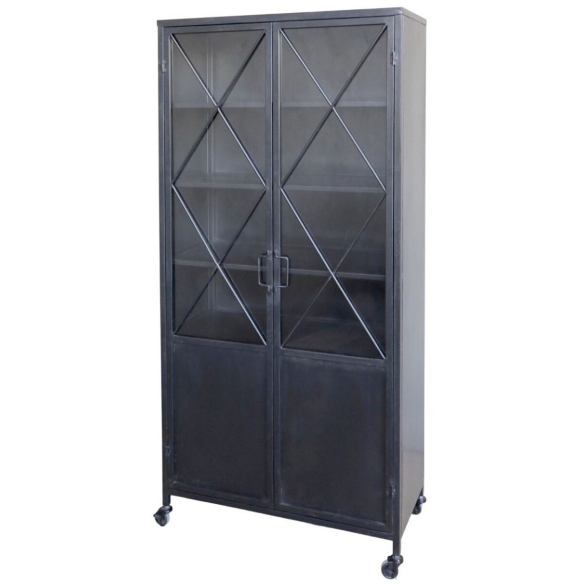 Witryna metalowa na kółkach Factory 160 cm