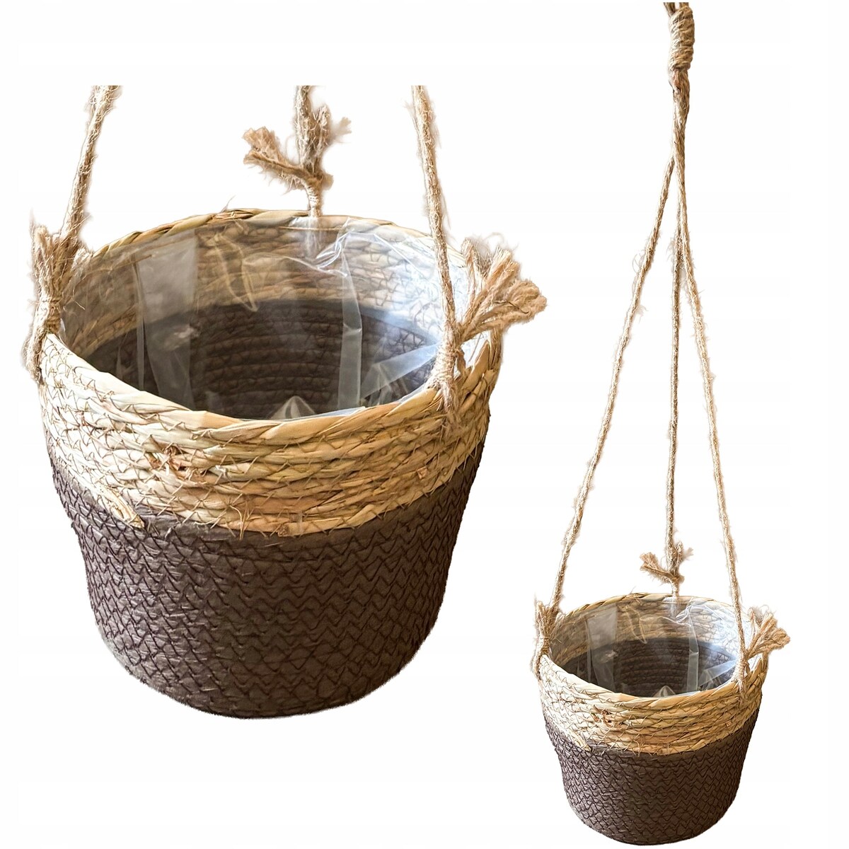 DONICZKA WISZĄCA BOHO 20cm pleciona na balkon taras do salonu sypialni