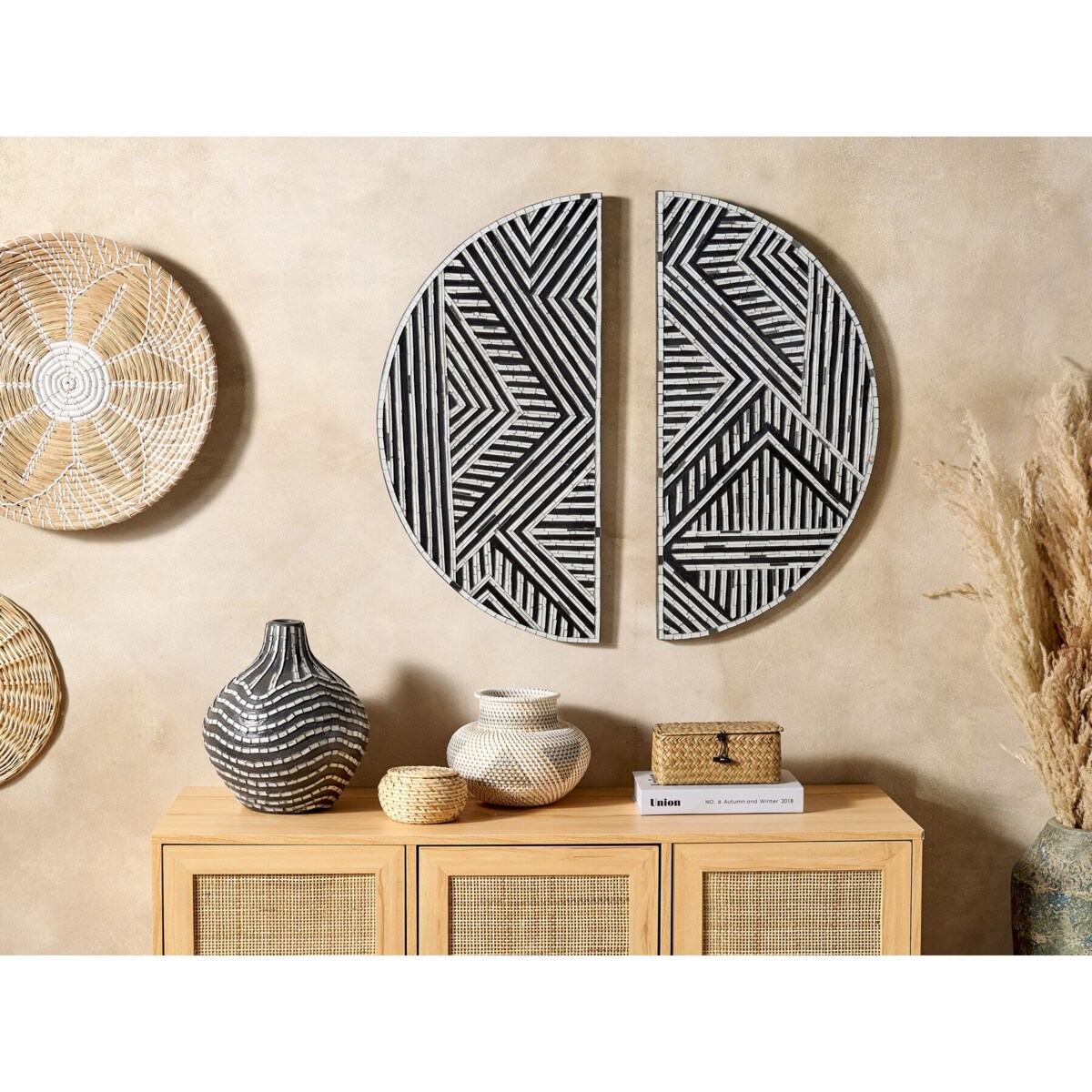 Dekoracja ścienna czarno-biała MANDAU