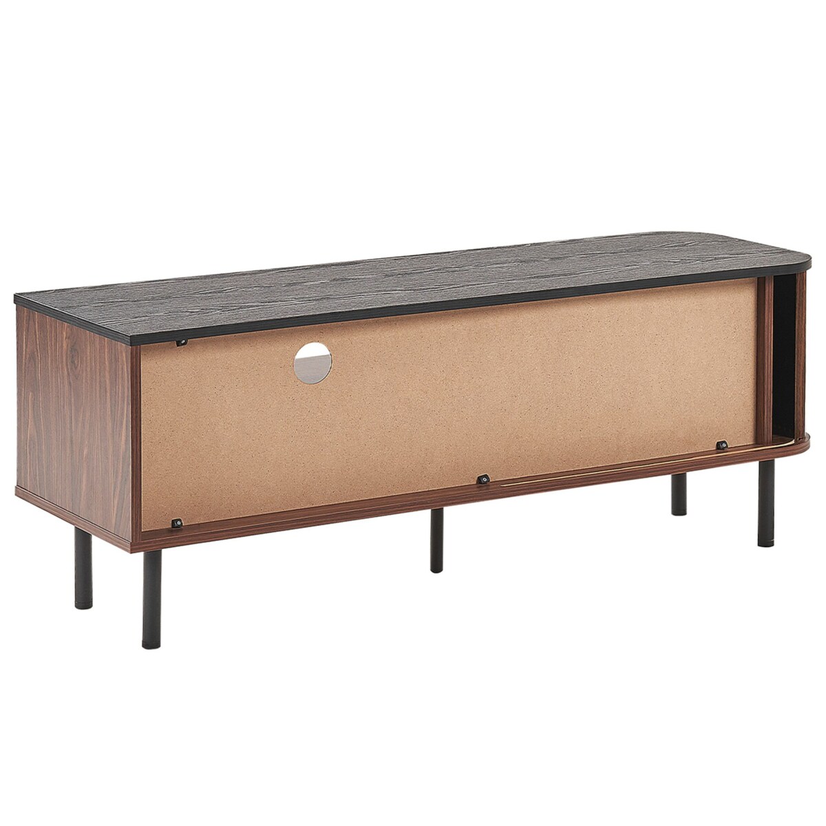 Szafka RTV ciemne drewno z czarnym JOSE