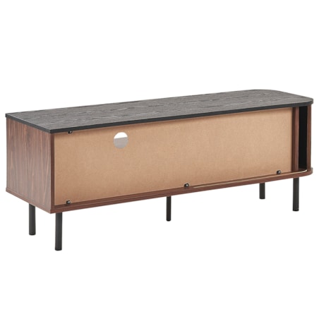 Szafka RTV ciemne drewno z czarnym JOSE