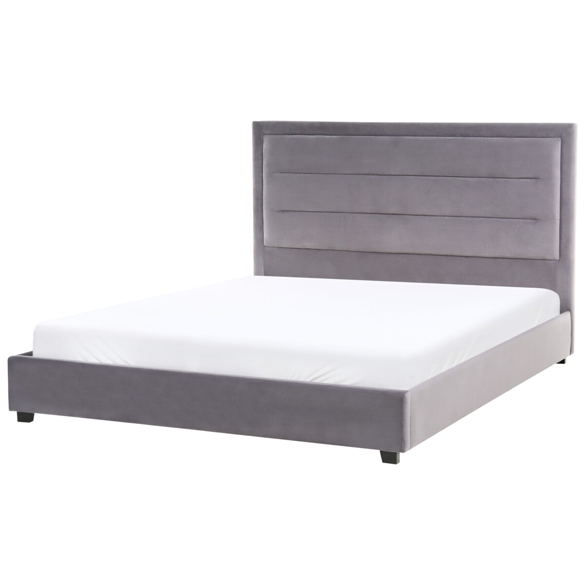 Łóżko Welur ROUEN 160 x 200 cm Ciemnoszary