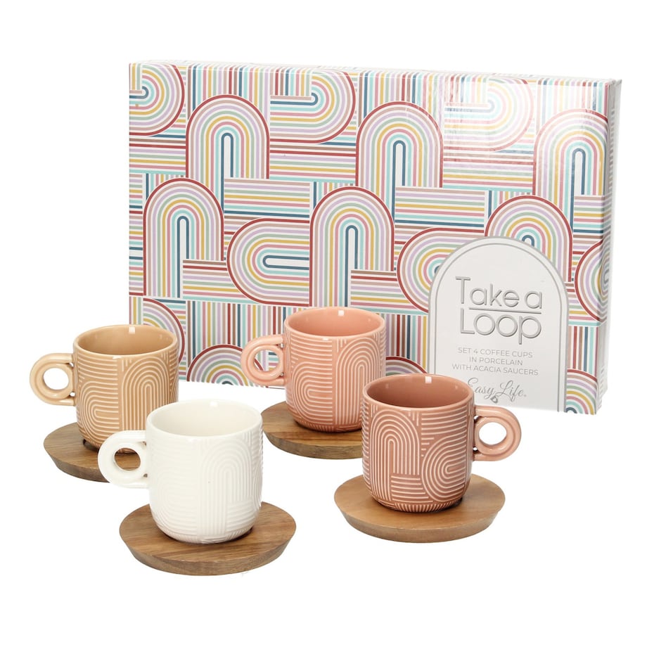 Zestaw filiżanek Sottile, 8,5/9 x 5,5/9 x 6,5/1 cm