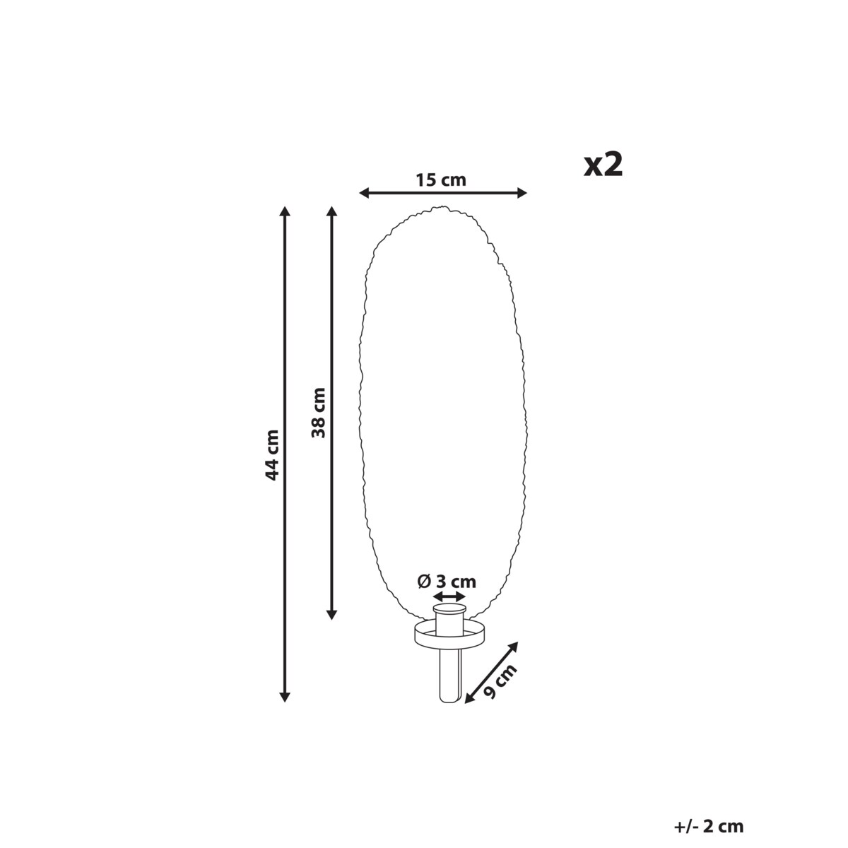 Zestaw 2 świeczników FEIJO Metal 44 cm Złoty