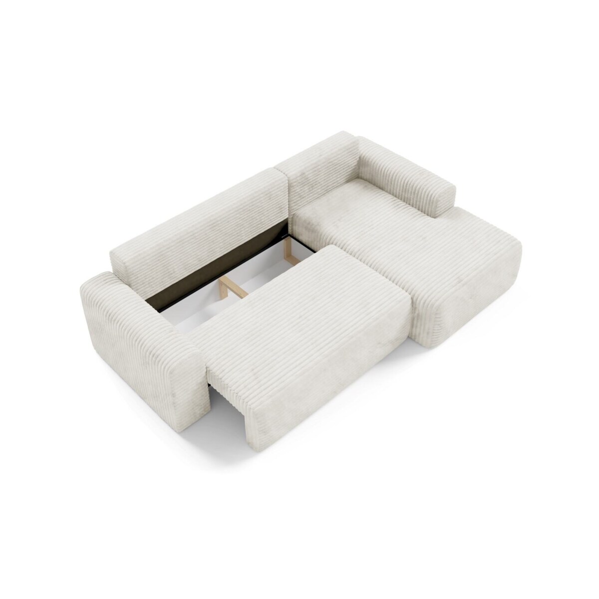 Narożnik SONTII z funkcją spania gruby sztruks Kolor: TILIA 1