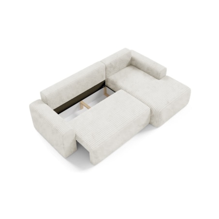 Narożnik SONTII z funkcją spania gruby sztruks Kolor: TILIA 1