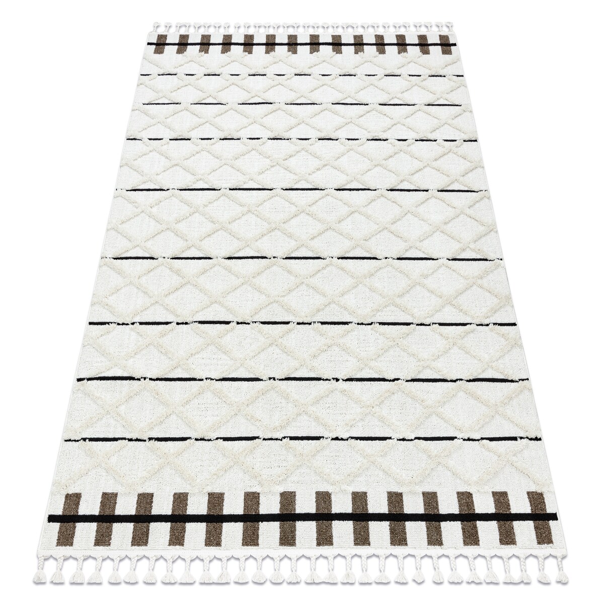 Dywan SEVILLA Y611A kratka, romby brązowy / 80x150 cm