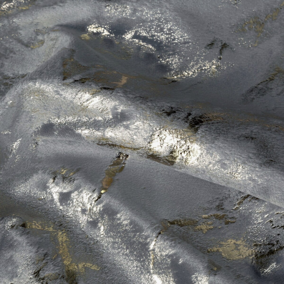 Zasłona Welwetowa 140x250 DORIS grafit+złoty Eurofirany Z Nadrukiem Gotowa