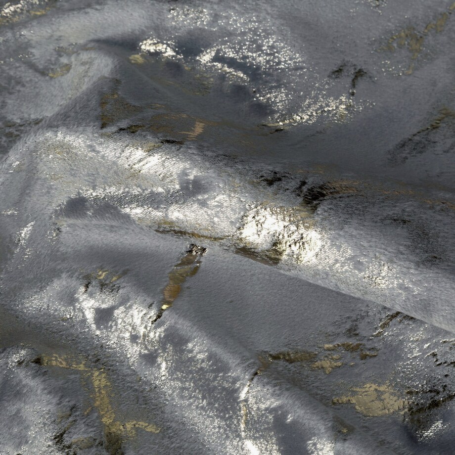 Zasłona Welwetowa 140x250 DORIS grafit+złoty Eurofirany Z Nadrukiem Gotowa