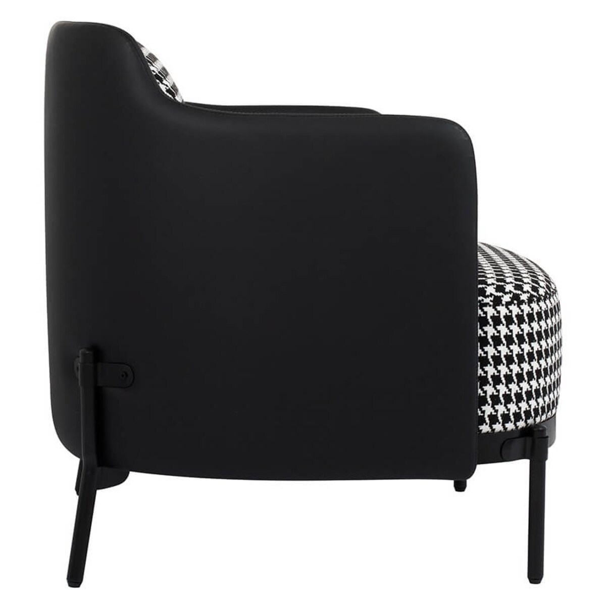 Salonowy fotel Venice MSE011000336 King Home tapicerowany biały czarny