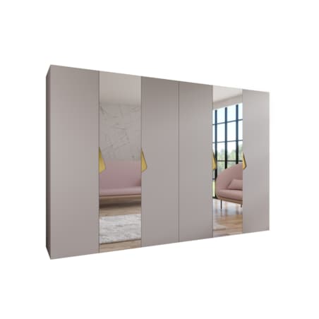 Szafa uchylna z lustrem Sandi 2 300 (2X150) wys 202 cm Kaszmir + u Złoty