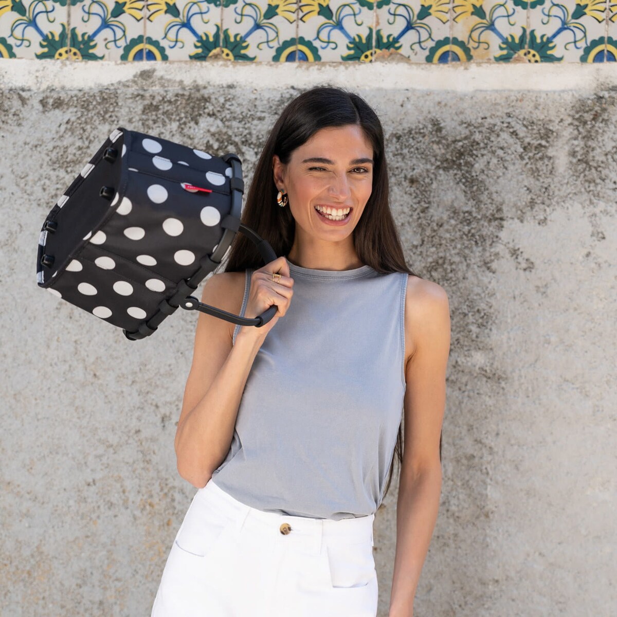 Koszyk CARRYBAG XS FRAME, dots white