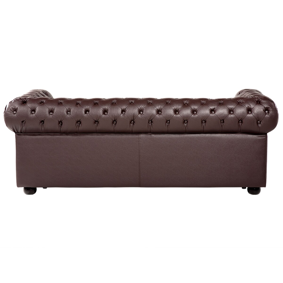 Sofa 3-osobowa skórzana brązowa CHESTERFIELD