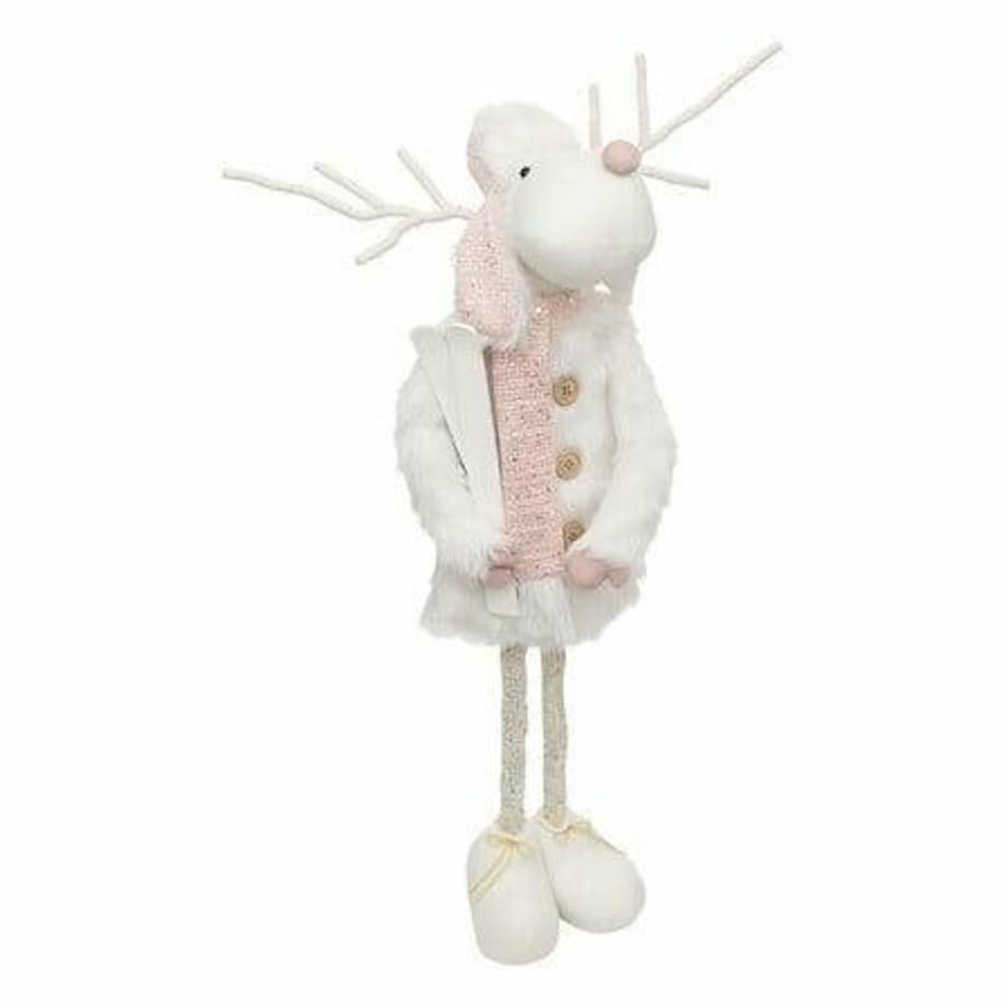 FIGURKA RENIFER 76 cm różowy NA TELESKOPOWYCH NOGACH