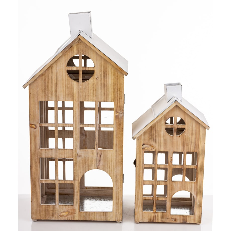 Lampion 2 szt. z białymi daszkami 73x33x26 cm HYRA