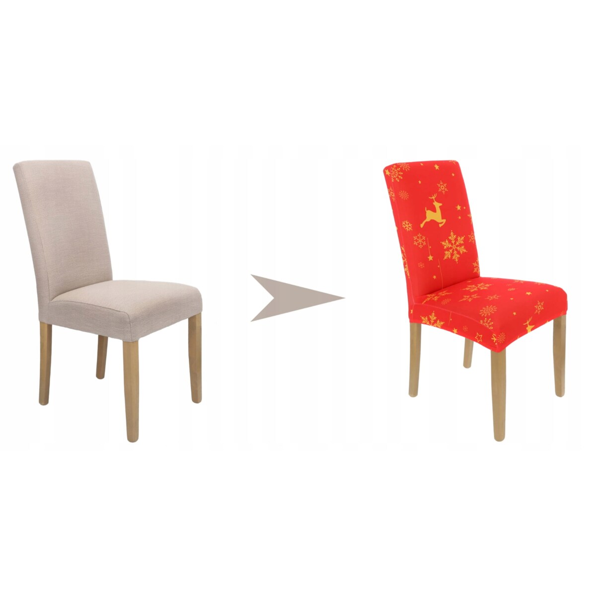 POKROWIEC NA KRZESŁO CZERWONY ŚWIĄTECZNE WZORY ELASTYCZNY [21BO]
