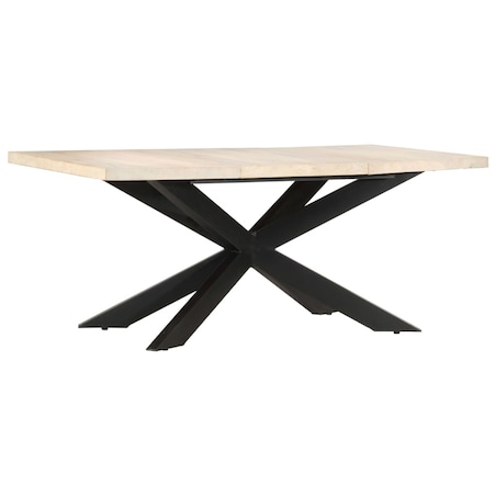 vidaXL Stół jadalniany, 180 x 90 x 76 cm, lite, bielone drewno mango