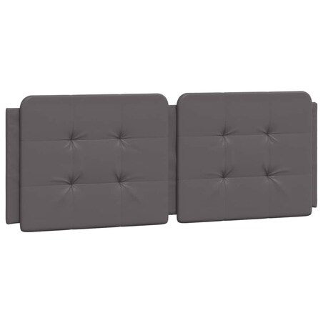 vidaXL Poduszka na wezgłowie, Zadar, szara, 140 cm, sztuczna skóra