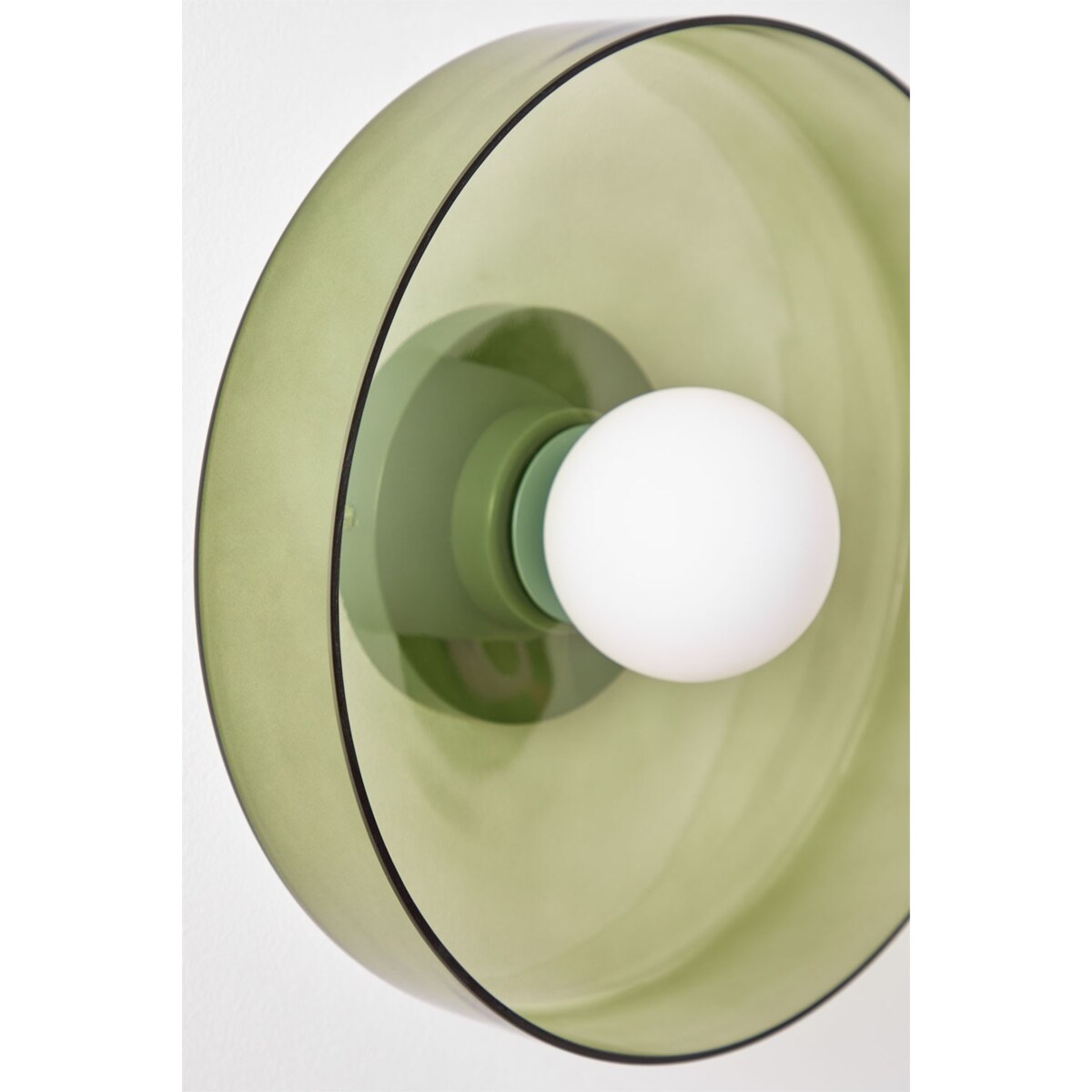 Kinkiet szklany Jaxal zielony Ø35 cm