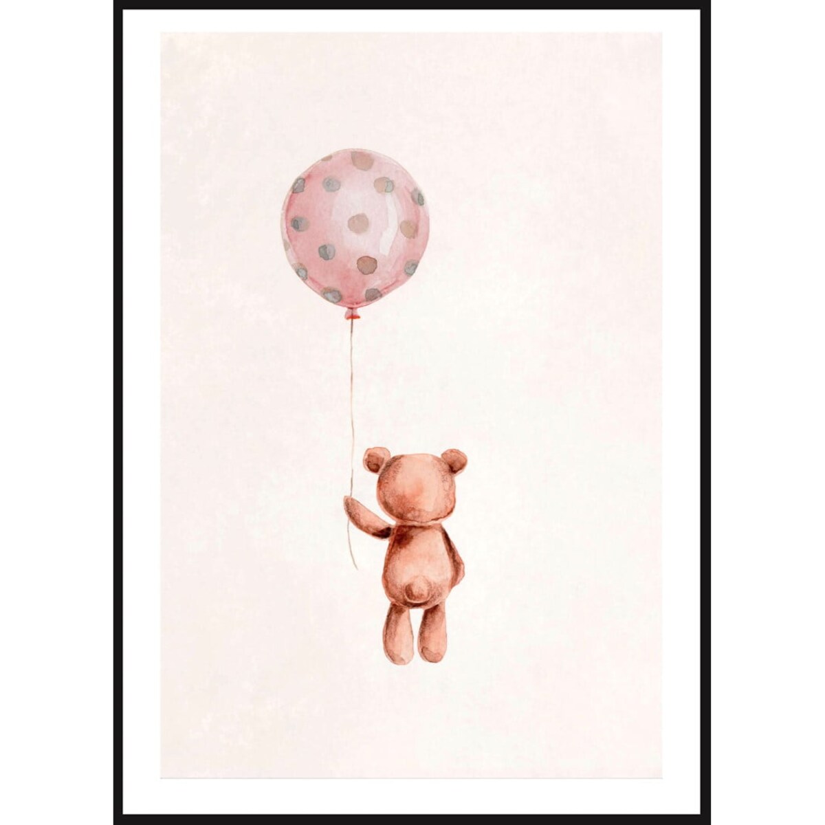 Poster Story, Plakat, Obraz - Miś z Różowym Balonem, wymiary 30 x 42 cm