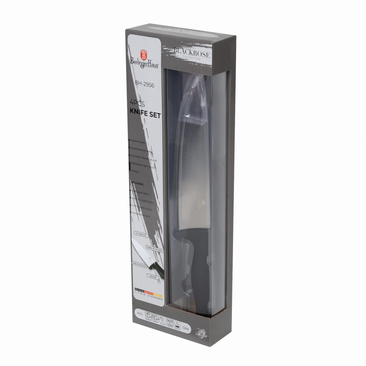 Zestaw noży kuchennych 4 elementy BERLINGER HAUS Black Rose