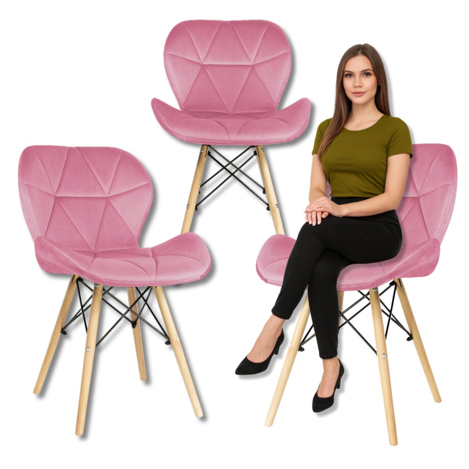 Krzesło Tapicerowane Welurowe Do Jadalni Salonu Pikowane Skandynawskie