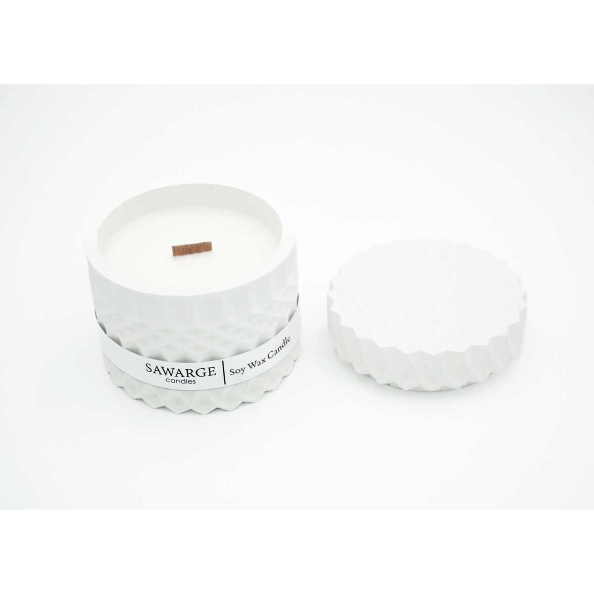 Świeca sojowa bezzapachowa White Stone 180g