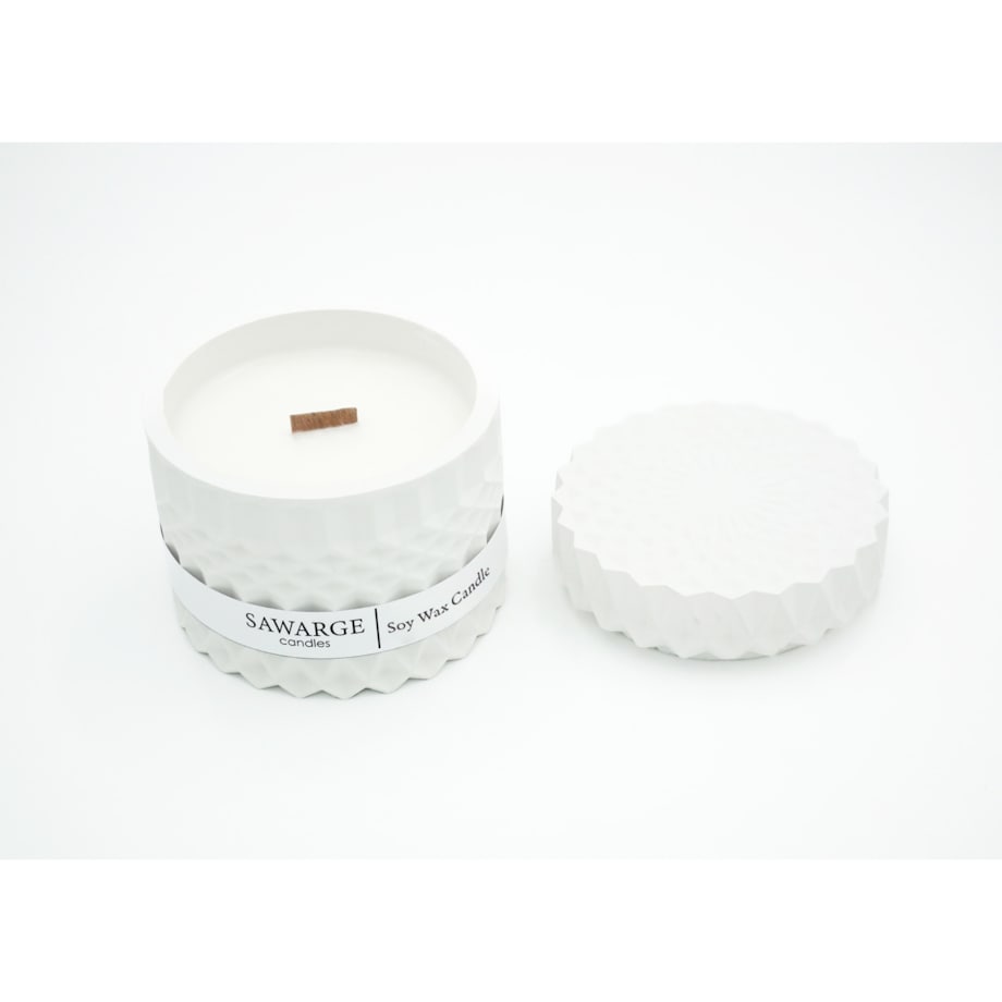 Świeca sojowa bezzapachowa White Stone 180g