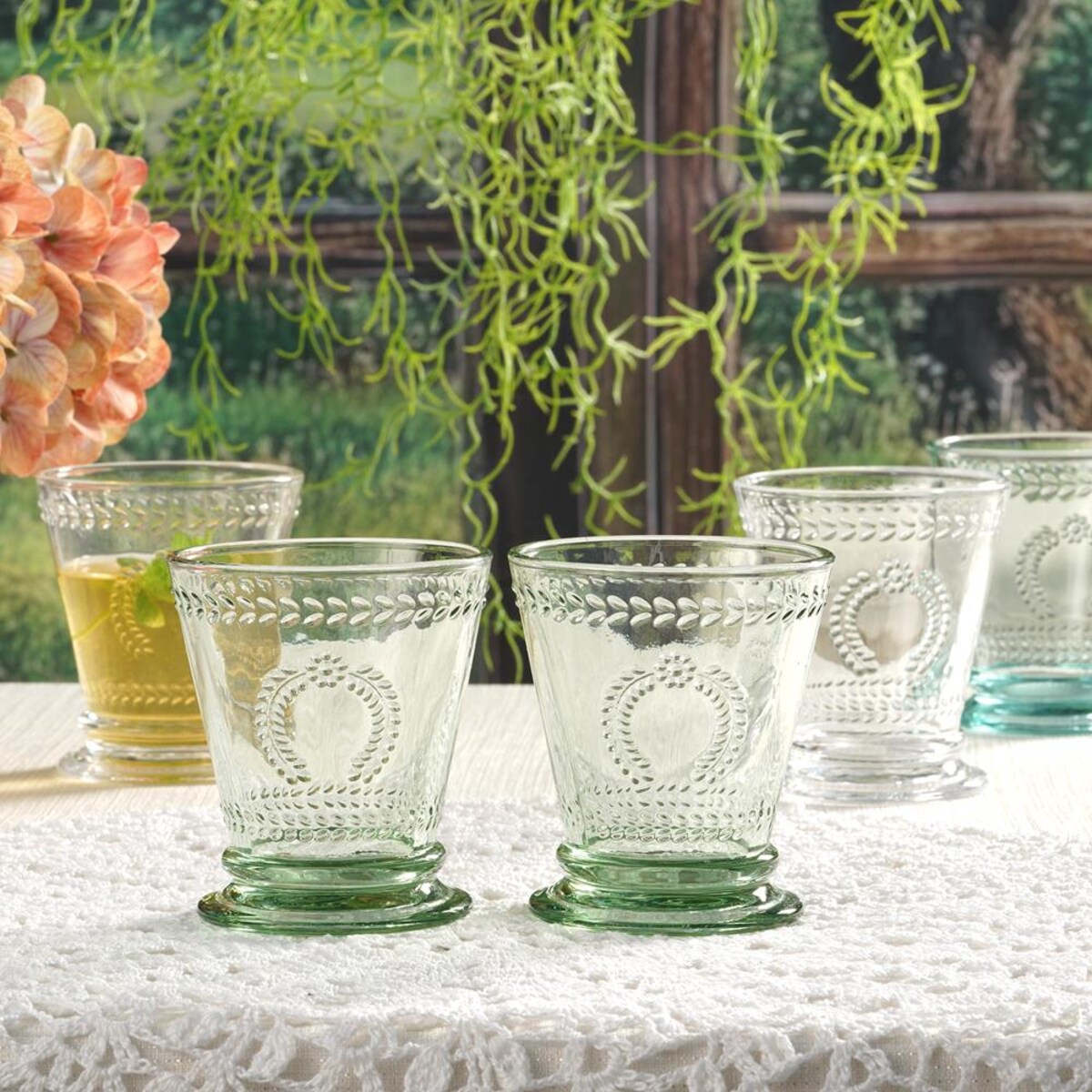 VILLA ITALIA Zestaw szklanek zielonych 240 ml 6 sztuk MERIDA