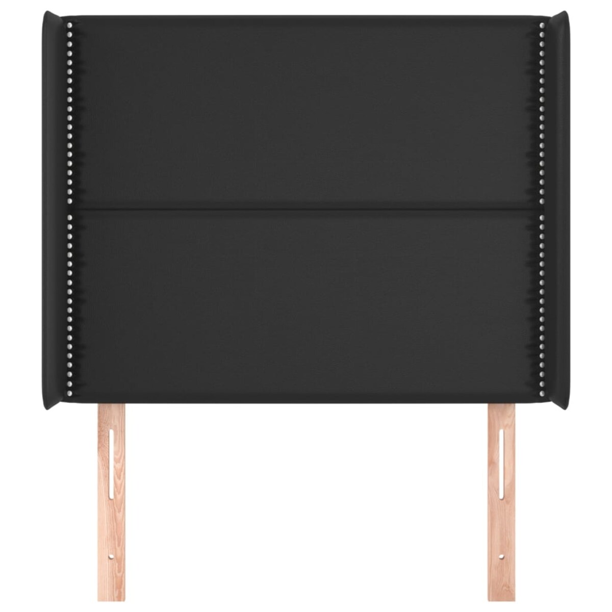 vidaXL Zagłówek uszak, czarny, 93x16x118/128 cm, sztuczna skóra