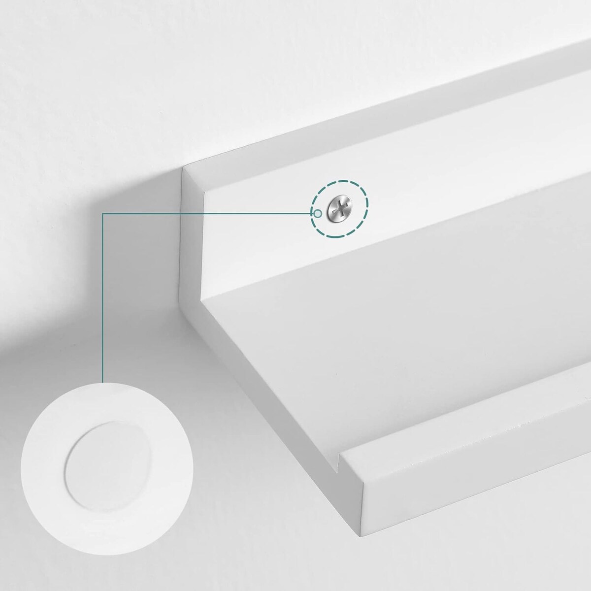 Półki Ścienne Wiszące Zestaw 3 Sztuki Biały Połysk