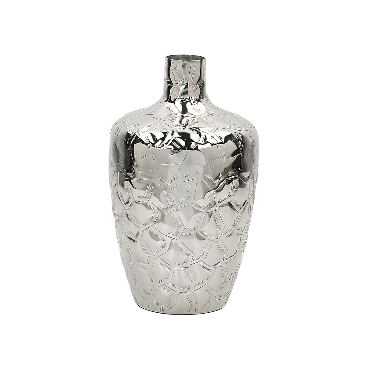 Wazon na kwiaty metalowy 33 cm srebrny INSHAS
