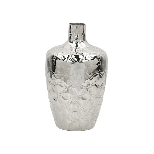 Wazon na kwiaty metalowy 33 cm srebrny INSHAS