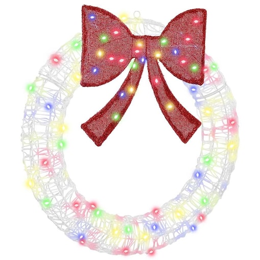 vidaXL Wianek z 60 diodami LED Wielokolorowe 75 cm Akryl