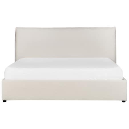 Łóżko z pojemnikiem boucle 160 x 200 cm złamana biel LAVAUR