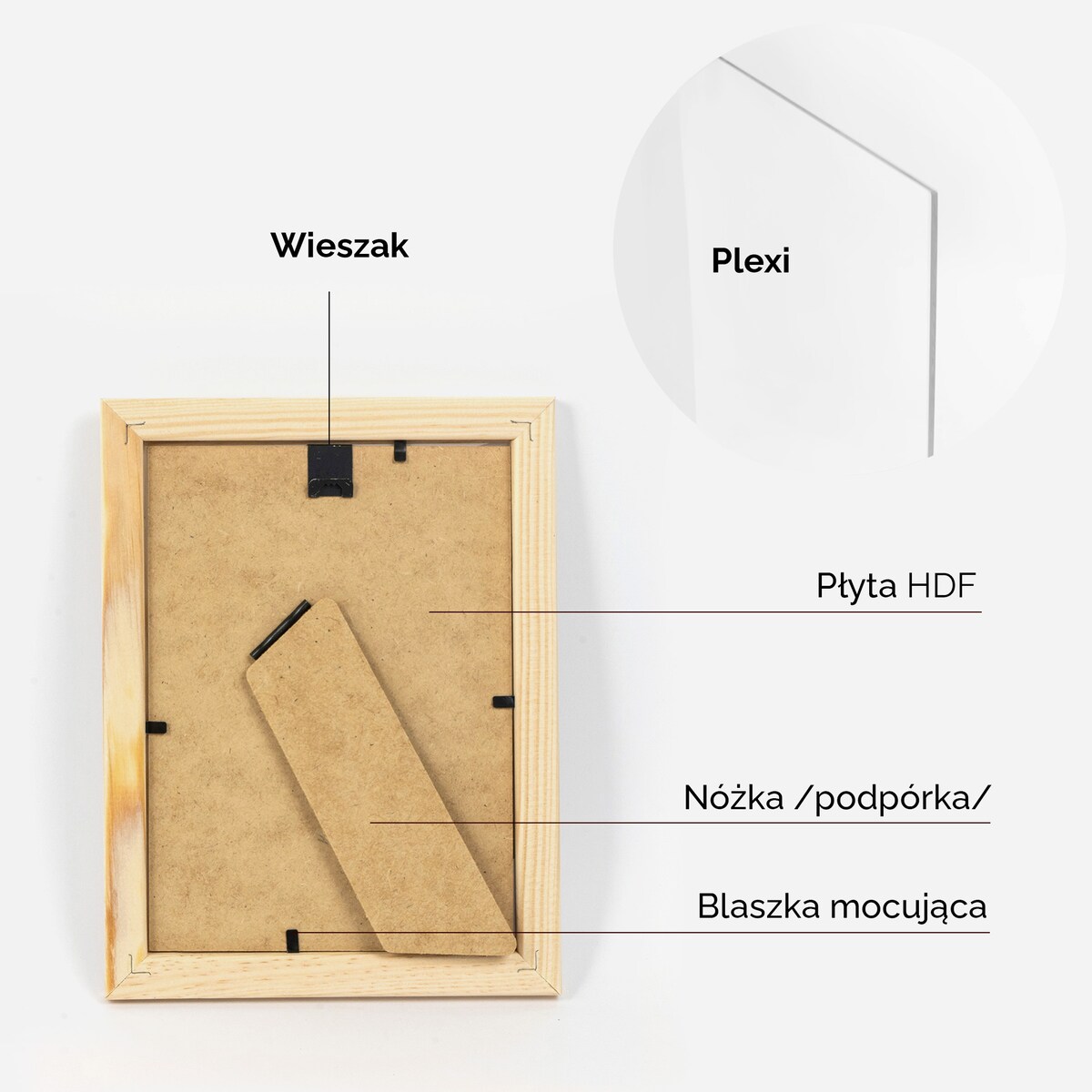 Ramka na zdjęcia 13x18 cm ramka z drewna surowego pion poziom ramka prostokątna RAW DIY