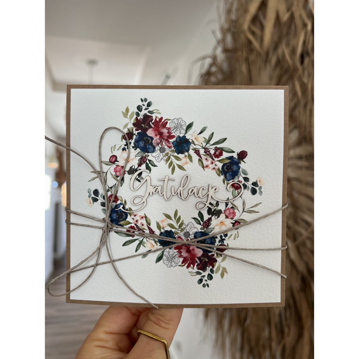 Ręcznie robiona kartka gratulacyjna - gratulacje 2