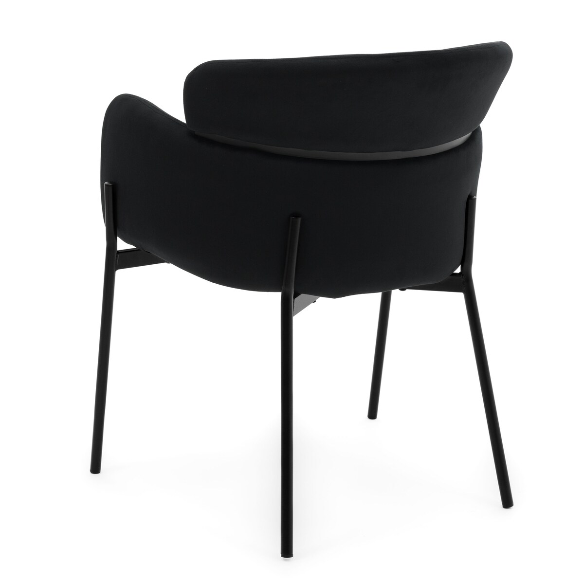 Krzesło tapicerowane welurowe do salonu BOLZANO czarne